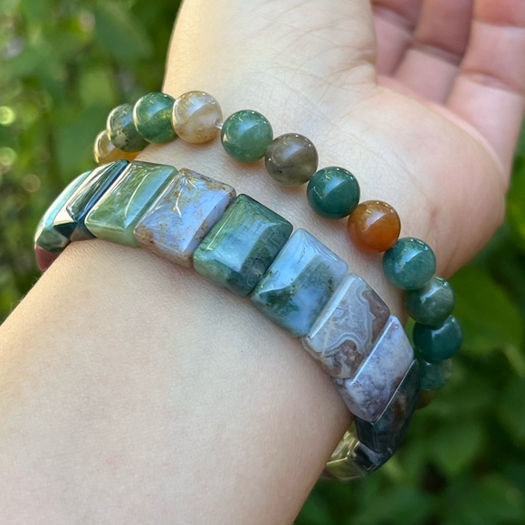 Stretchable‎ multicolor ocean jasper soft bangle - Picture 8 of 8